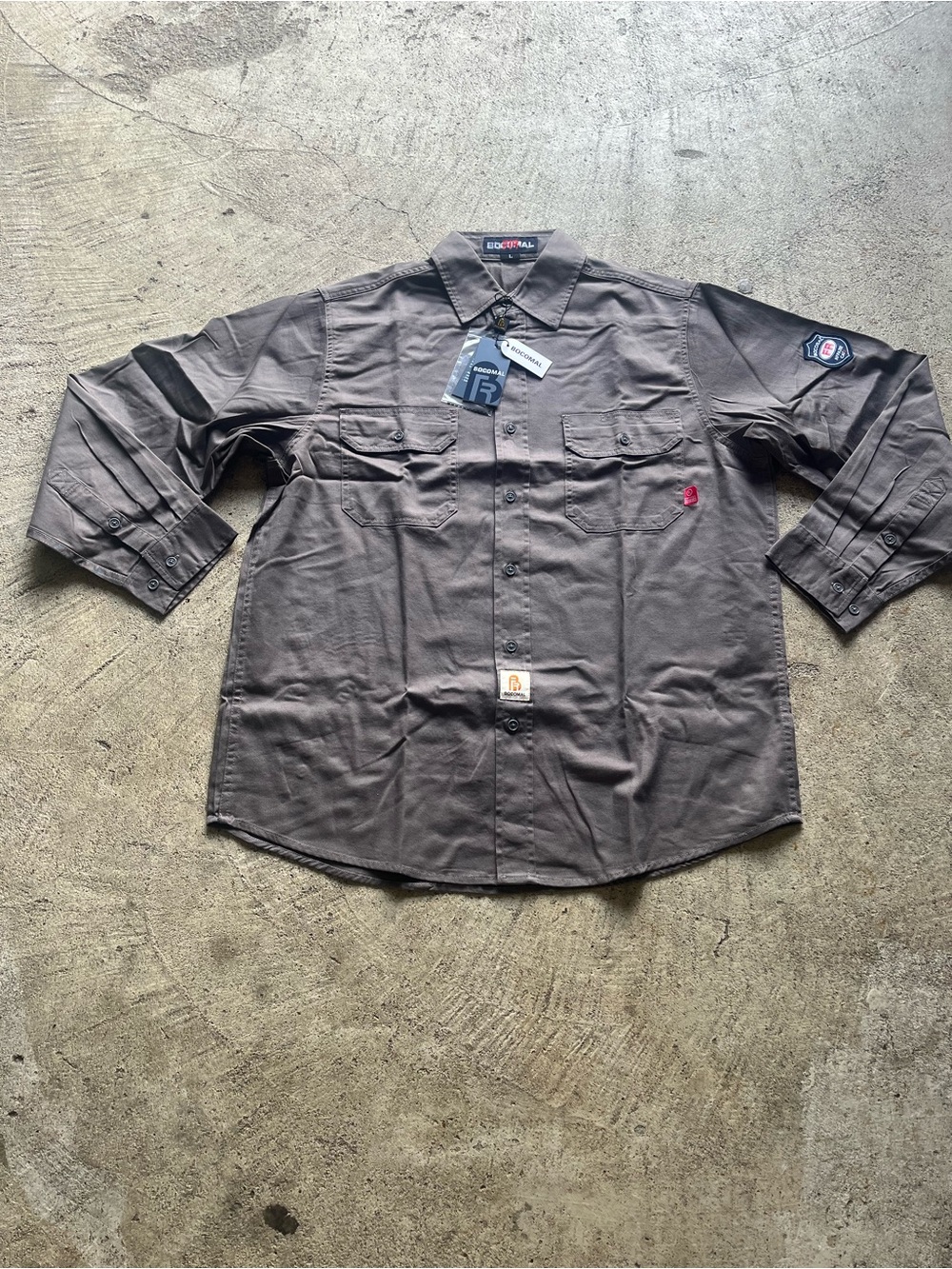 Rockwell Men’s Long-Sleeve Work Shirt — Dark Brown